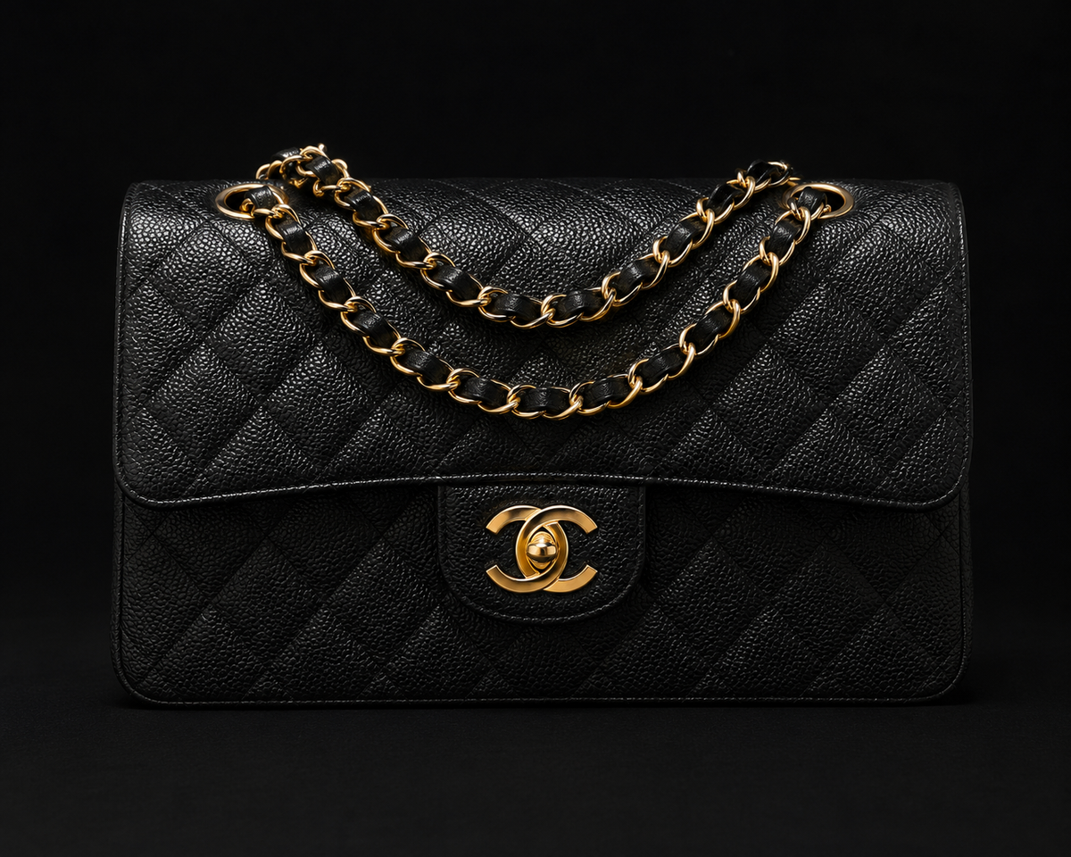 Chanel Medium Classic Double Flap — Black Caviar / Gold Hardware